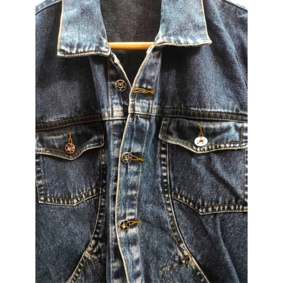Dark Blue Denim Jacket With 4 Pockets - Picture 2 of 5
